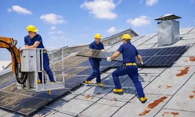 NeighborSun technician performing a 25-point solar maintenance safety checklist.